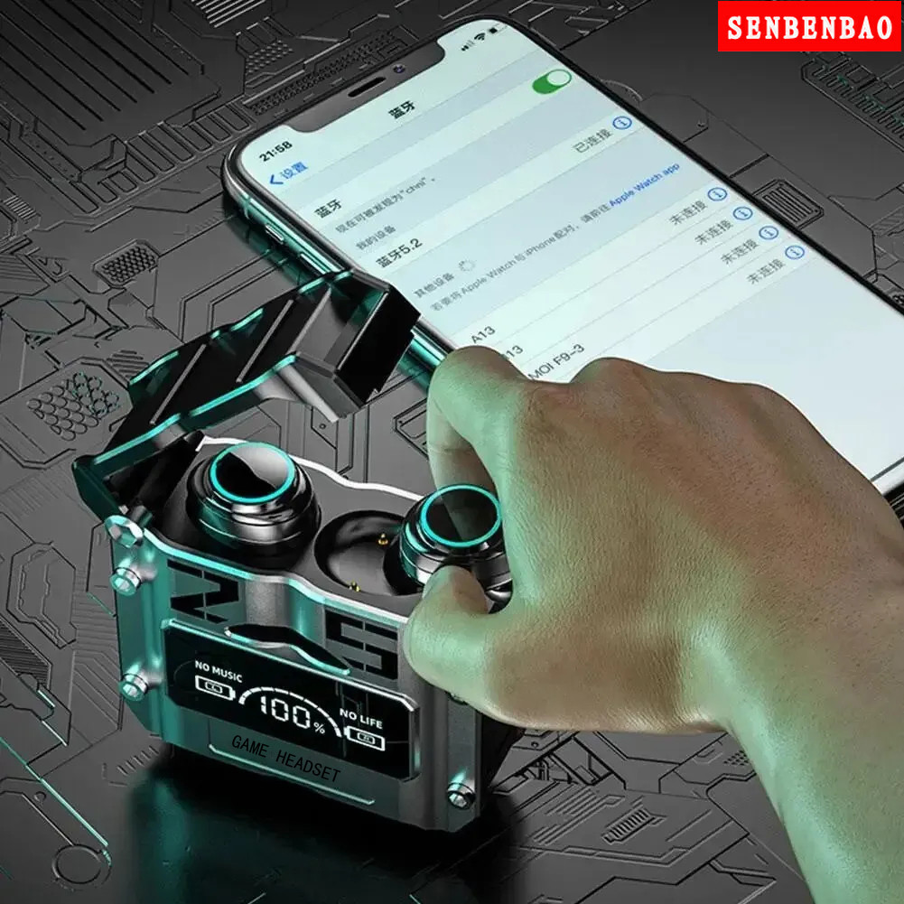 Tai nghe Bluetooth không dây chơi game Senbenbao M25TWS Điều khiển cảm ứng Giảm tiếng ồn Tai nghe âm thanh nổi Màn hình LED