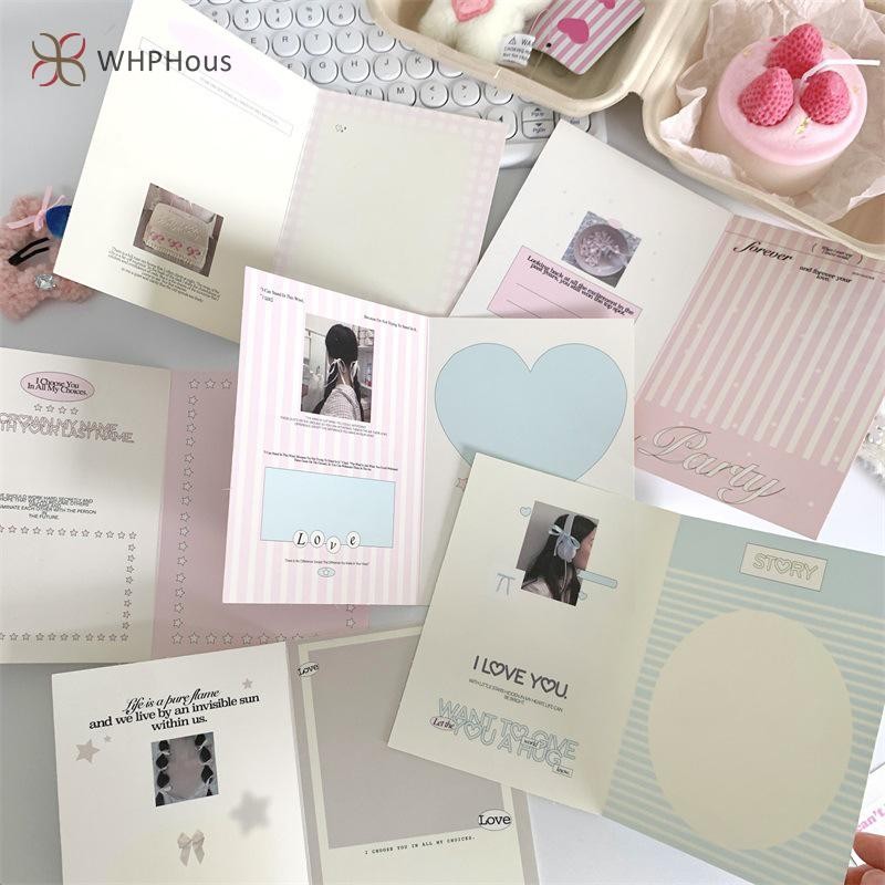 RUA 10 Chiếc Hàn Quốc Ins Thời Trang Dễ Thương Kpop Photo Card Back Card Có Thể Gập Lại Đựng Thẻ Sửa Trang Trí Bảng Giấy DIY Chất Liệu Đóng Gói Mới