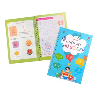 Bộ 3 Quyến Luyện Viết Tập Tô Chữ Đẹp Thanh Nga - Luyện Viết Chữ, Số, Nét - Gồm 3 Quyển, 9 Ngòi Bút, 3 Cá Cầm Bút