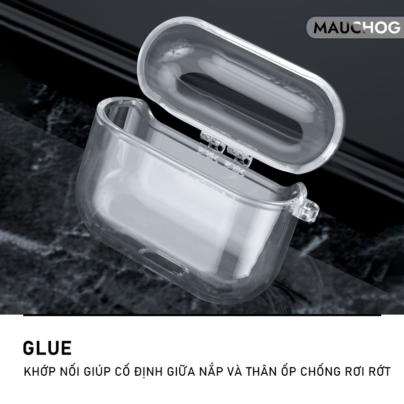 Ốp Case Trong Suốt Có Khớp Nối Chống Rơi Rớt Kèm Móc Khóa Cho Airpods Pro 3 2 Airpods 4