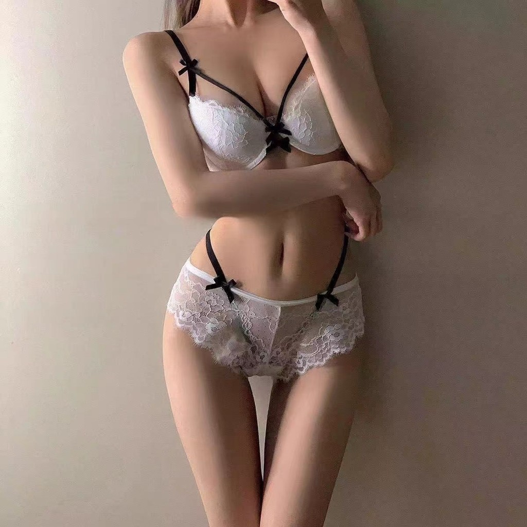 Pháp Gợi Cảm Ren Mỏng Dây Nơ Lông Mi Ren Đóng Khung Áo Ngực Đẩy Lên