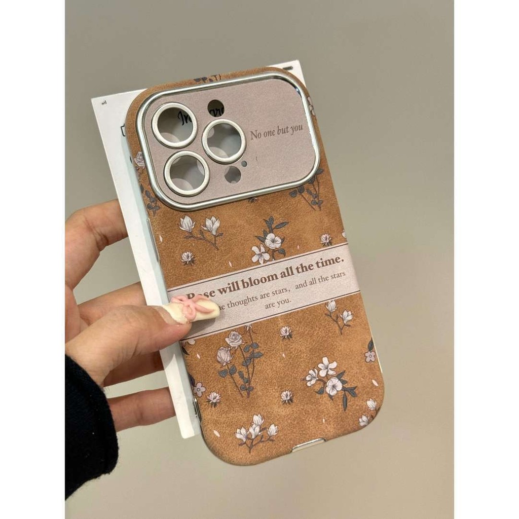 Ốp điện thoại 16PROMAX hoa cổ điển Vỏ điện thoại iphone15pro da 14/13/12/11 chống rơi