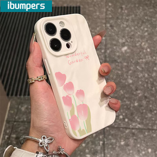 ibumpers Hàn Quốc Thanh Lịch Họa Tiết Hoa Tulip Ốp Lưng IPhone 16 15 14 13 12 11 Pro Max IP 7 8 Plus Iphon X Xs XR Xs Max Silicon Mềm Chống Sốc Ốp Lưng