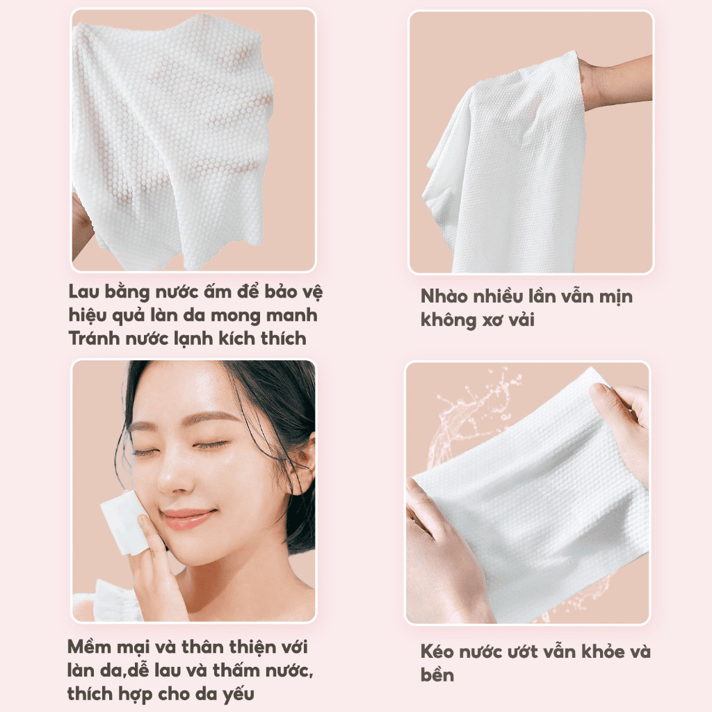 Khăn mặt khô Top gia dùng 1 lần siêu mềm mịn, an toàn cho da - CHÍNH HÃNG