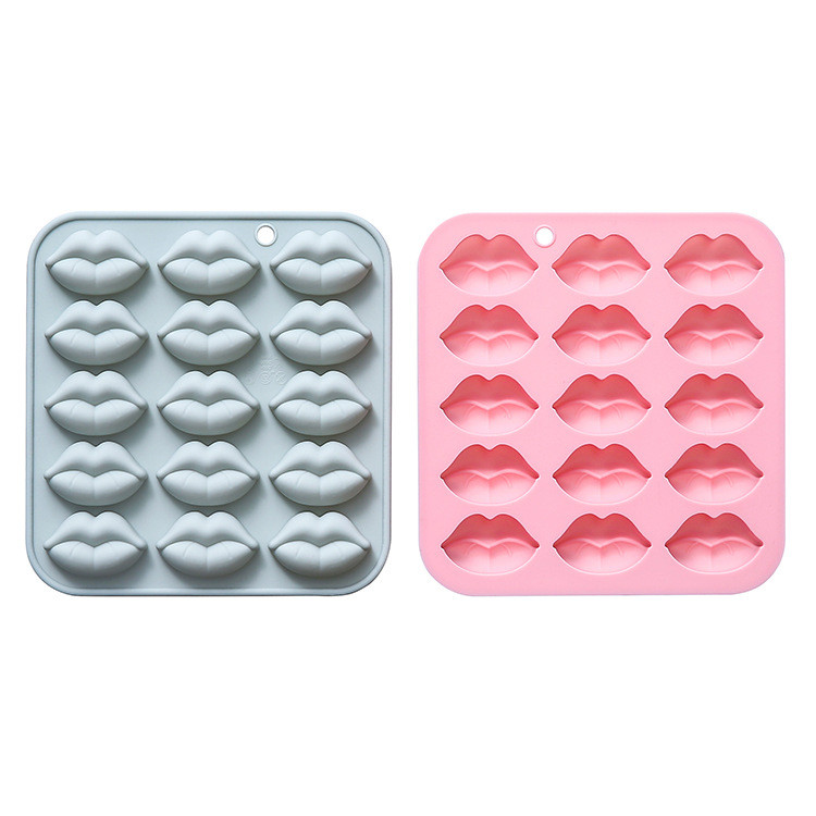 15 Khoang Môi Mô Hình Khuôn Silicon Ngày Lễ Tình Nhân Series Bánh Sô Cô La Khuôn Fondant Thạch Epoxy Khuôn DIY Dụng Cụ