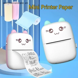 Máy in cầm tay 3 cuộn Giấy in nhãn nhiệt 57x25mm Nhãn dán DIY [VN]