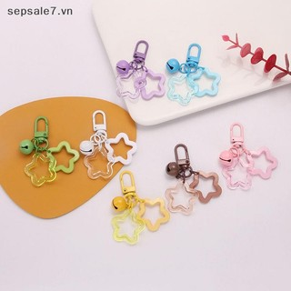 [-d] Mặt dây chuyền ngôi sao năm cánh rỗng Móc khóa ô tô Túi màu kẹo Móc khóa DIY Trang sức Làm chìa khóa cho nữ Cô gái {vn}