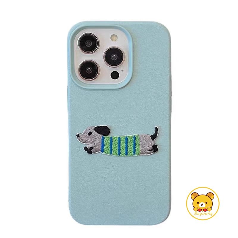 Vỏ Mềm Chó Dachshund Thêu Ngộ nghĩnh Cho iPhone 12 11 Pro Max 12 Mini XS Max X XR 8 7 6 6S Plus SE 2020 Vỏ Điện Thoại Da Chống Rơi Vỏ Dễ Thương