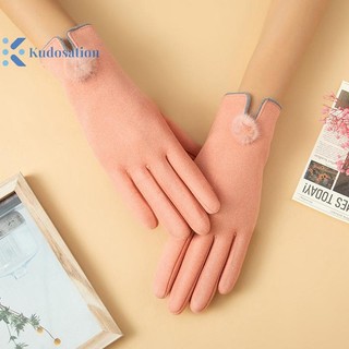 Kudosation Thể thao mùa đông Đi xe đạp ngoài trời Màn hình cảm ứng ấm áp Găng tay dày nhung dành cho nữ
