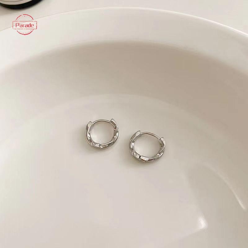 Bông tai vòng vàng xoắn diễu hành dành cho nữ, Vòng tròn dày không gây dị ứng Vintage Twist Earings Big VN