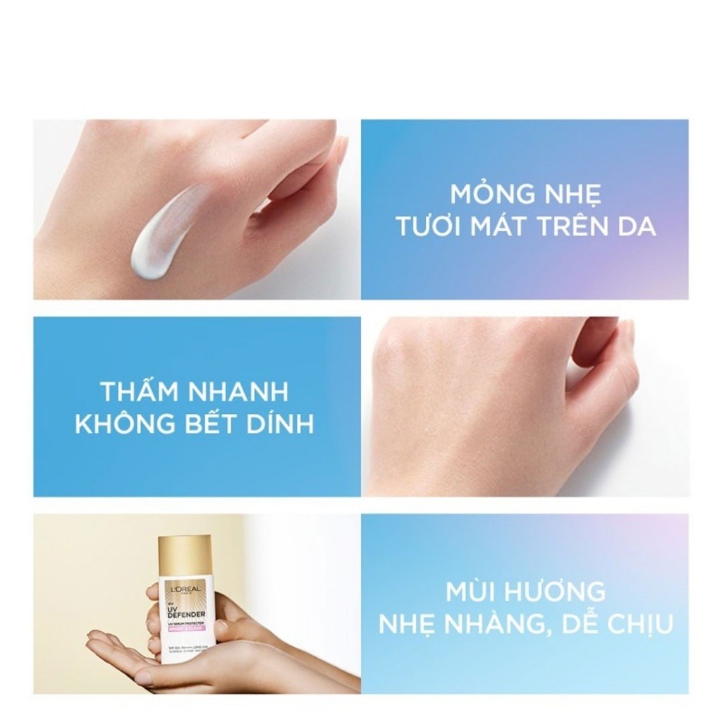 Kem Chống Nắng Loreal Paris UV Defender Serum Invisible Fluid Mỏng Nhẹ 50ml