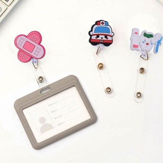 Okcatzone Hoạt Hình Huy Hiệu Cuộn Có Thể Thu Vào ID Dây Tên Thẻ Huy Hiệu Giá Đỡ Kẹp Bác Sĩ Y Tá Đồ Dùng Văn Phòng E7U1