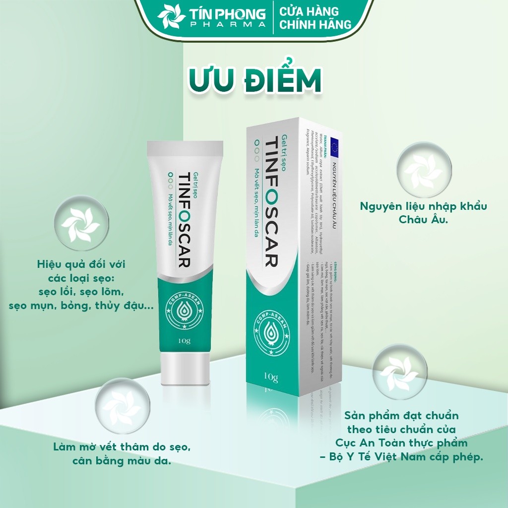 Ảnh Gel Mờ Sẹo TinfoScar Giúp Giảm Sự Hình Thành Sẹo, Làm Mịn, Cung Cấp Độ Ẩm Và Đều Màu Da Tuýp 10g TMP011 2
