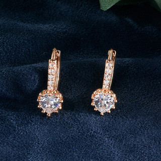 Châu Âu Mỹ ins Phong Cách Mới Khóa Tai Zircon Nhiều Màu Sắc Nữ