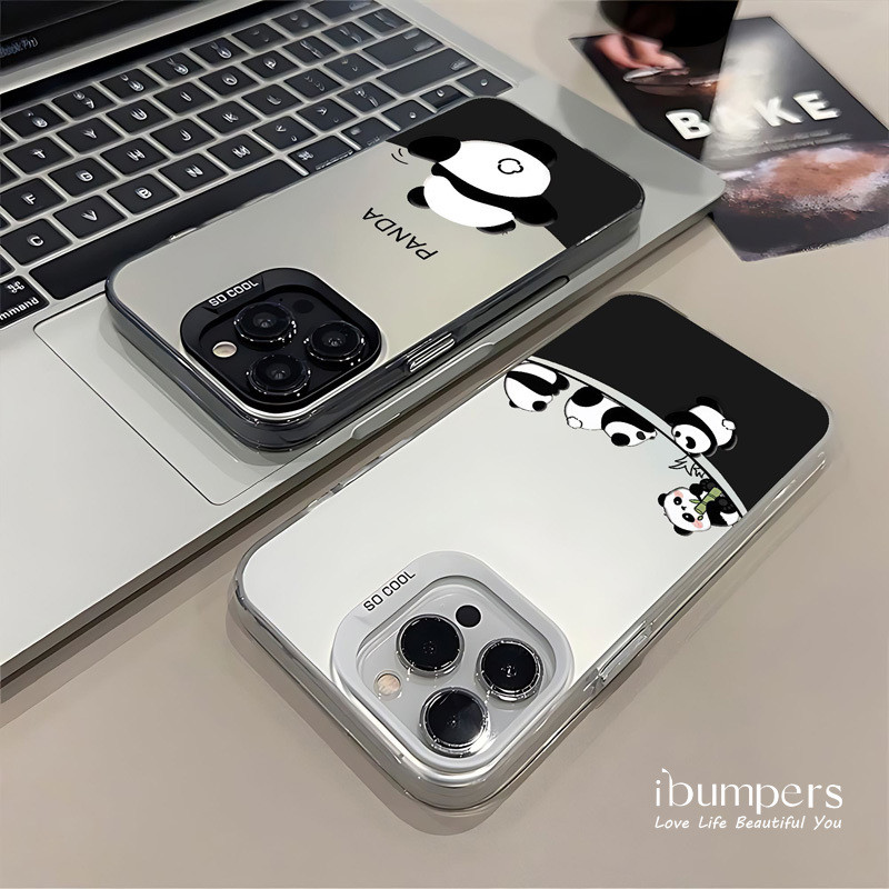 ibumpers Ốp Điện Thoại iPhone Họa Tiết Gấu Trúc Dễ Thương Quyến Rũ Cho IPhone 16 15 14 12 13 11 Pro Max Ốp Lưng IMD Cứng Và Nhẵn