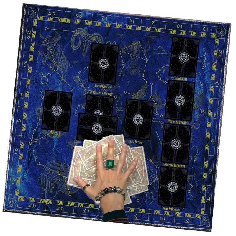 YOI Vuông Bói Toán Tấm Thảm Đọc Sách Chiêm Tinh Khăn Trải Bàn Tarot Khăn Trải Bàn Khăn Trải Bàn Vải Phù Thủy Cung Cấp