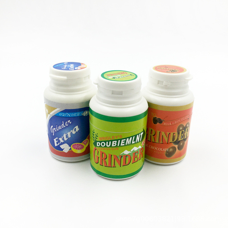 Máy Xay Chai Kẹo Cao Su Nhai, Máy Xay Gia Vị Di Động 3 Lớp Có Lưỡi Hợp Kim Kẽm, 65g