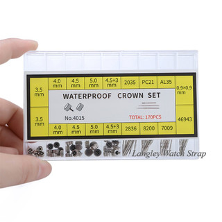 170 Cái / hộp Đồng Hồ Vương Miện Đồng Hồ Thân Phụ Kiện Thay Thế Các Loại Mái Vòm Đầu Phẳng Phụ Kiện Đồng Hồ Bộ Dụng Cụ Sửa Chữa Cho Đồng Hồ Chuyên Nghiệp Phụ Kiện Đồng Hồ
