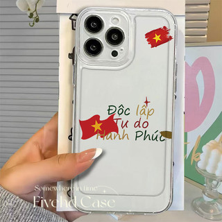 Ốp điện thoại trong suốt cờ Việt Nam cho iPhone 11 16 15 14 13 12 Pro Xs Max XR X 7 8 6 6s Plus SE HD Ốp điện thoại TPU mềm trong suốt Vỏ bảo vệ chống rơi