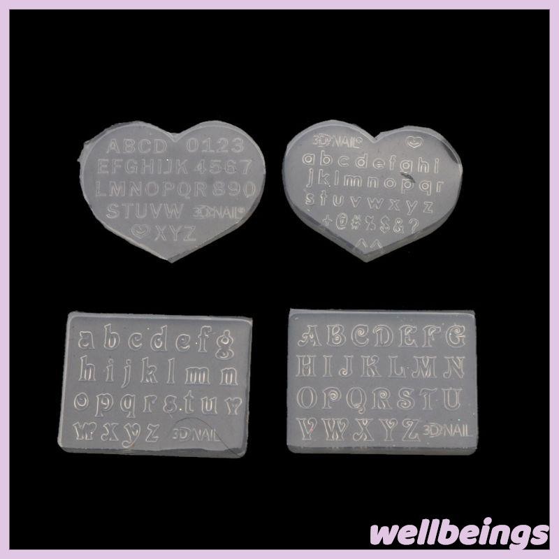 Wellb 2 Cái 3 Mm Kích Thước Nhỏ Số Chữ Cái Khuôn Mặt Dây Chuyền Nhựa Khuôn Silicon Nhựa Tin Nhắn Làm Đồ Trang Sức Làm