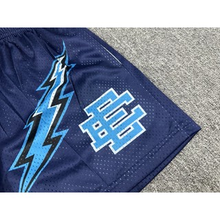 EE Sports Fitness Casual Lightning In hình Boxer dài đến đầu gối Eric emanuel Quần short bóng rổ thoáng khí lưới Mỹ