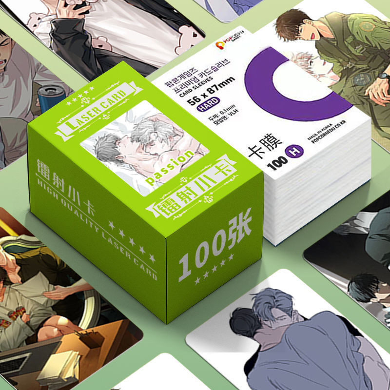 Bộ thẻ Passion Hàn Quốc BL Manhwa LOMO | 100 Thẻ ảnh Mini ba chiều | Bộ sưu tập quạt không từ chối
