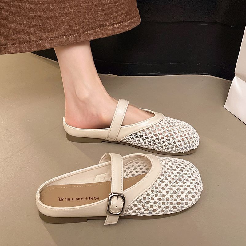 【✨Sopt】Dép Hot 2025/Giày marry jane nữ mùa hè cho phụ nữ, đế phẳng mềm/mesh, dép dệt rỗng