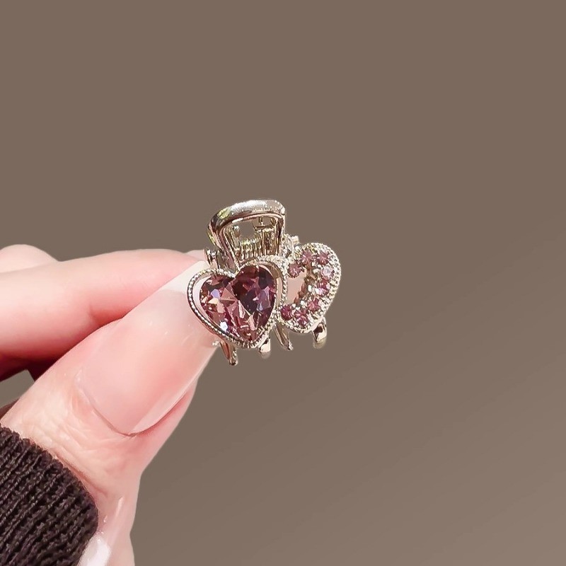 MAUROPOLI [Sẵn Sàng] Kẹp Tóc Kim Cương Giả Trái Tim Tình Yêu Tím Tinh Tế Nữ Phong Cách Mới Kẹp Nhỏ Thời Trang Phong Cách Hàn Quốc Tóc Gãy Nổ Kẹp Mini
