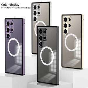 Ốp Điện Thoại Từ Hợp Kim Nhôm Kim Loại, Dành Cho Samsung S26 S25 S24 Ultra S24 S25 Plus Mờ Mặt Sau Bảo Vệ Ống Kính Chống Sốc