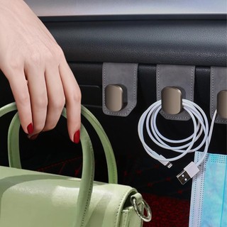LOOKSHOW Đa Năng Ô Tô Găng Tay Hộp Móc Hành Khách Ví Túi Móc Treo Mũ Bảo Quản Nội Thất Tự Động Da Lộn Phụ Kiện Móc K1W8