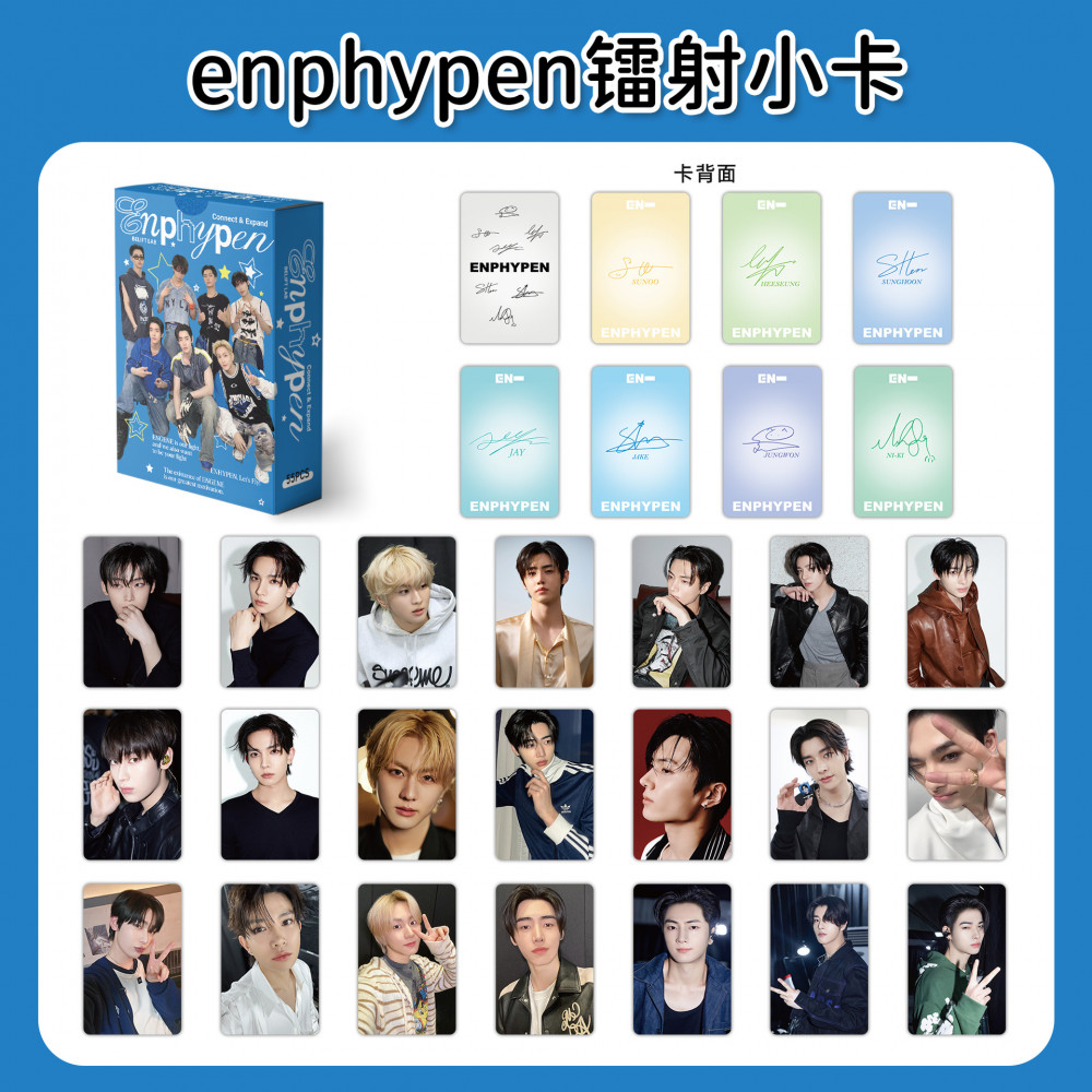 LINXX 55 Chiếc ENHYPEN Nhóm Lomo Cards Holographic 3 Inch Sưu Tập Thành Viên HD Photocards K-Pop Album Merch Bộ Thẻ Giao Dịch Cho ENGENE Bộ Sưu Tập Quạt