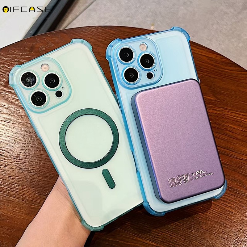 Tương Thích Cho iPhone 13 12 Mini 11 Pro XS Max XR X 7 8 Plus SE Ốp Điện Thoại Từ Tính Mờ Mờ Kinh Doanh Đơn Giản Túi Khí Chống Sốc Vỏ Mềm Ốp Lưng