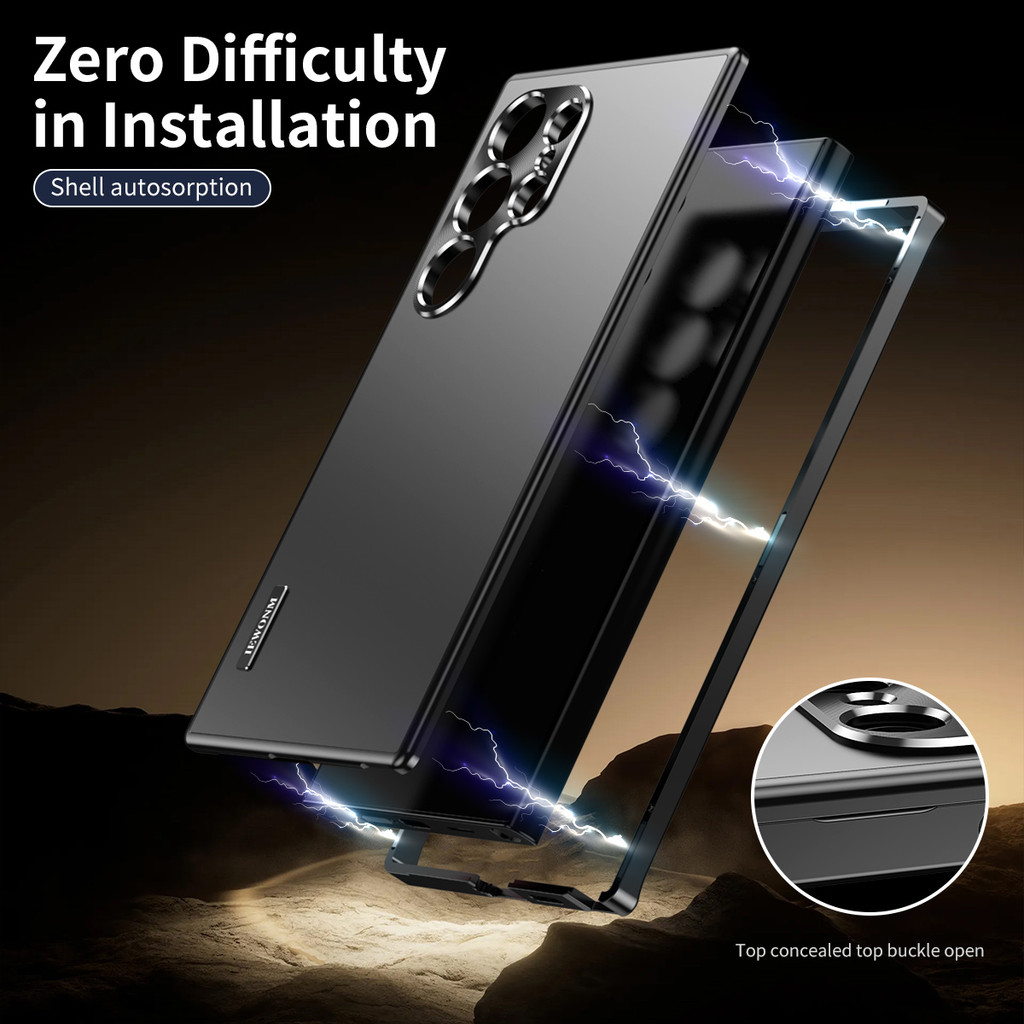Khung kim loại Ống kính hợp kim nhôm từ tính Bao gồm tất cả các trường hợp chống sốc, cho Samsung Galaxy S26 S25 S24 S23 S22 Ultra S24 Plus