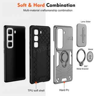 Ốp Lưng Cho Infinix Hot 50 60 Pro plus 4G 2025 Ốp Điện Thoại Có Đế Mềm Cho Hot60Pro + InfinixHot50 Hot50 hot50Pro + Hot50Pro plus X6882 Ốp Lưng Cứng Giáp Chống Sốc