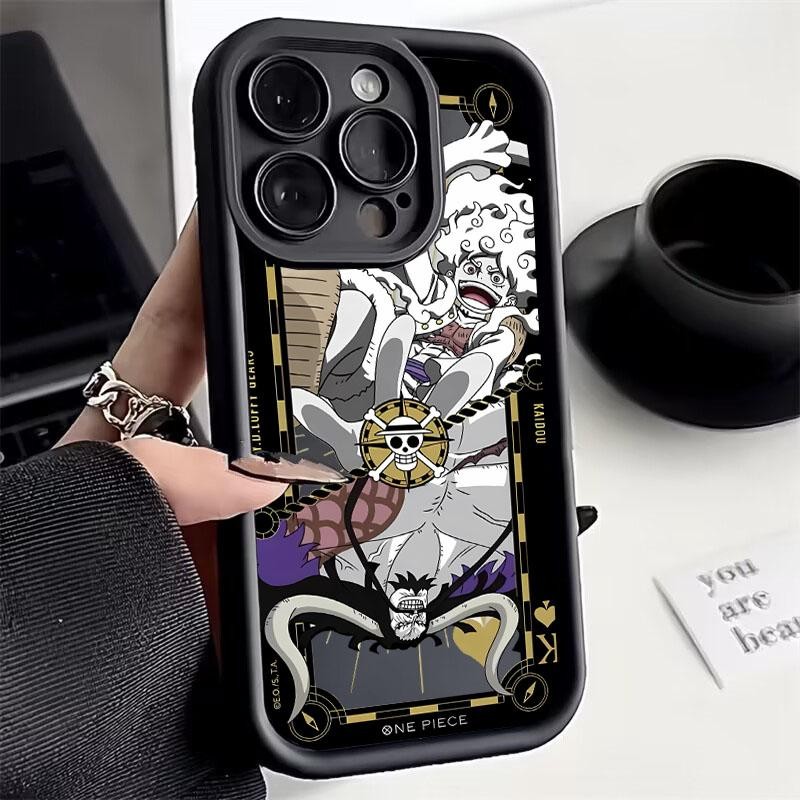 Ốp Điện Thoại Cho Iphone 16 Pro Max 15 14 13 12 11 Pro Max XR X XS 7 8 Plus SE 2 3 Vỏ Điện Thoại Di Động Gear 5 Nika Luffy One Piece Silicone Anime Mềm Chống Sốc Bảo Vệ Camera