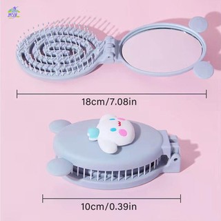 Bàn chải tóc gương du lịch có thể gập lại Bàn chải tạo kiểu tóc xoăn