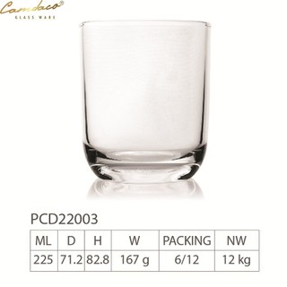 Bộ 12 Ly Thủy Tinh Bầu Lùn Uống Trà Đá 225ML - PCD22003 Cẩm Đạt