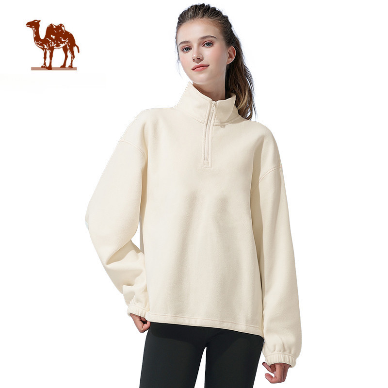 Ảnh Áo CAMEL CROWN Cổ Đứng Dày Dài Tay Quần Áo Thường Ngày Ấm Áp Unisex Lông Cừu 1