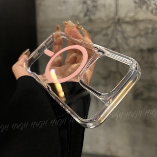 Ốp điện thoại di động hút từ tính eo nhỏ trong suốt không màu vàng cho iPhone16 15 14 13 12 11 Pro Max bảo vệ camera chống sốc acrylic bìa cứng