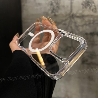 Ốp điện thoại di động hút từ tính eo nhỏ trong suốt không màu vàng cho iPhone16 15 14 13 12 11 Pro Max bảo vệ camera chống sốc acrylic bìa cứng