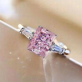 S925 Sterling Bạc Hồng Zircon Nhẫn Trang Sức Thời Trang Đơn Giản Quà Tặng Nữ 5