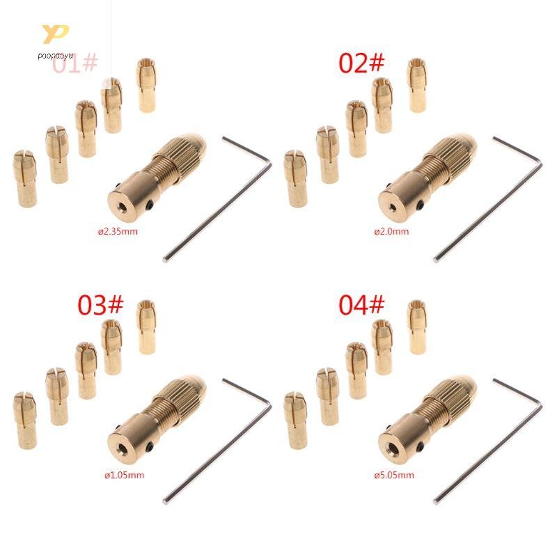 Ppy 7 Cái Bộ 2 2 35 4 05 5 05 Mm Động Cơ Điện Trục Mini Chuck Fixture Kẹp 0 5-3