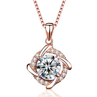 Dây chuyền bạc nữ S925 đính kim cương Moissanite cao cấp tròn cách điệu quà tặng cho nữ Vòng cổ nữ S61