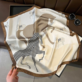 ✨Khăn Lụa Mùa Hè Sọc Chuyên Nghiệp Khăn Thời Trang Phù Hợp Với Cổ Khăn Retro Phong Cách Hàn Quốc Khăn Vuông 25.4.29