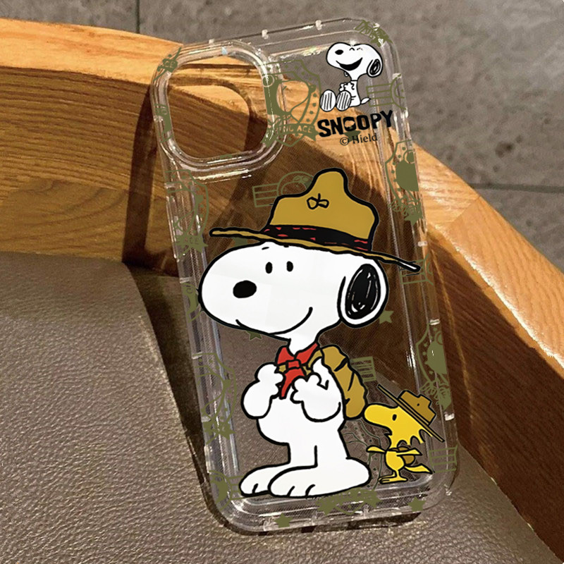 Dành Cho iPhone 16 15 14 13 12 11 Pro Max 16e Cho iPhone XS Max X XR 8 7 Plus SE2020 2022 Hoạt Hình Dễ Thương Snoopy Mềm Trong Suốt Silicon Chống Sốc