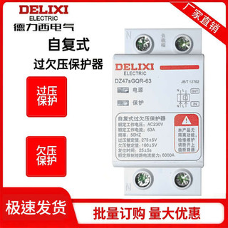 Delixi Tự Phản Hồi Bảo Vệ Áp Lực Quá Chiều 40A50A 63A Tự Động Đặt Lại Gia Đình Ngắt Mạch Mở 220V