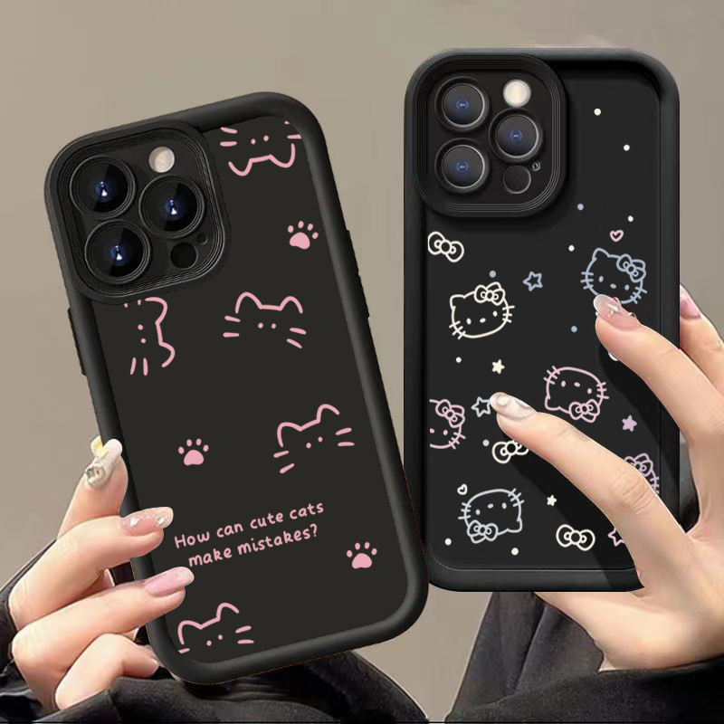 Dành Cho Realme C65 C35 C63 Note 60 50 C67 C55 C51 C53 C15 5i C21Y C11 C25 C25Y C20 5S C20A C17 C33 C30 9i 8 8i 6i 5 7i C31 C21 Mèo Dễ Thương Silicon Mềm Mắt Chống Sốc