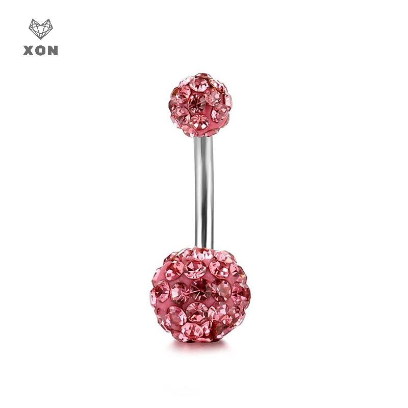 XON 1 Khuyên Rốn Bằng Thép Không Gỉ Đính Đá Zircon Dễ Thương