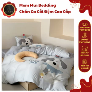 Bộ Chăn Ga Gối Tencel Cao Cấp Mềm Mịn Thoáng Mát Họa Tiết In Sắc Nét Dễ Thương - MemMinbedding Luxury
