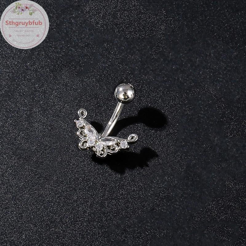 STHB Thép Không Gỉ Hoa Bụng Nút Nhẫn Rốn Xuyên Nhẫn Nữ Cô Gái Gợi Cảm Bụng Xuyên Nhẫn Trang Sức Cơ Thể VN